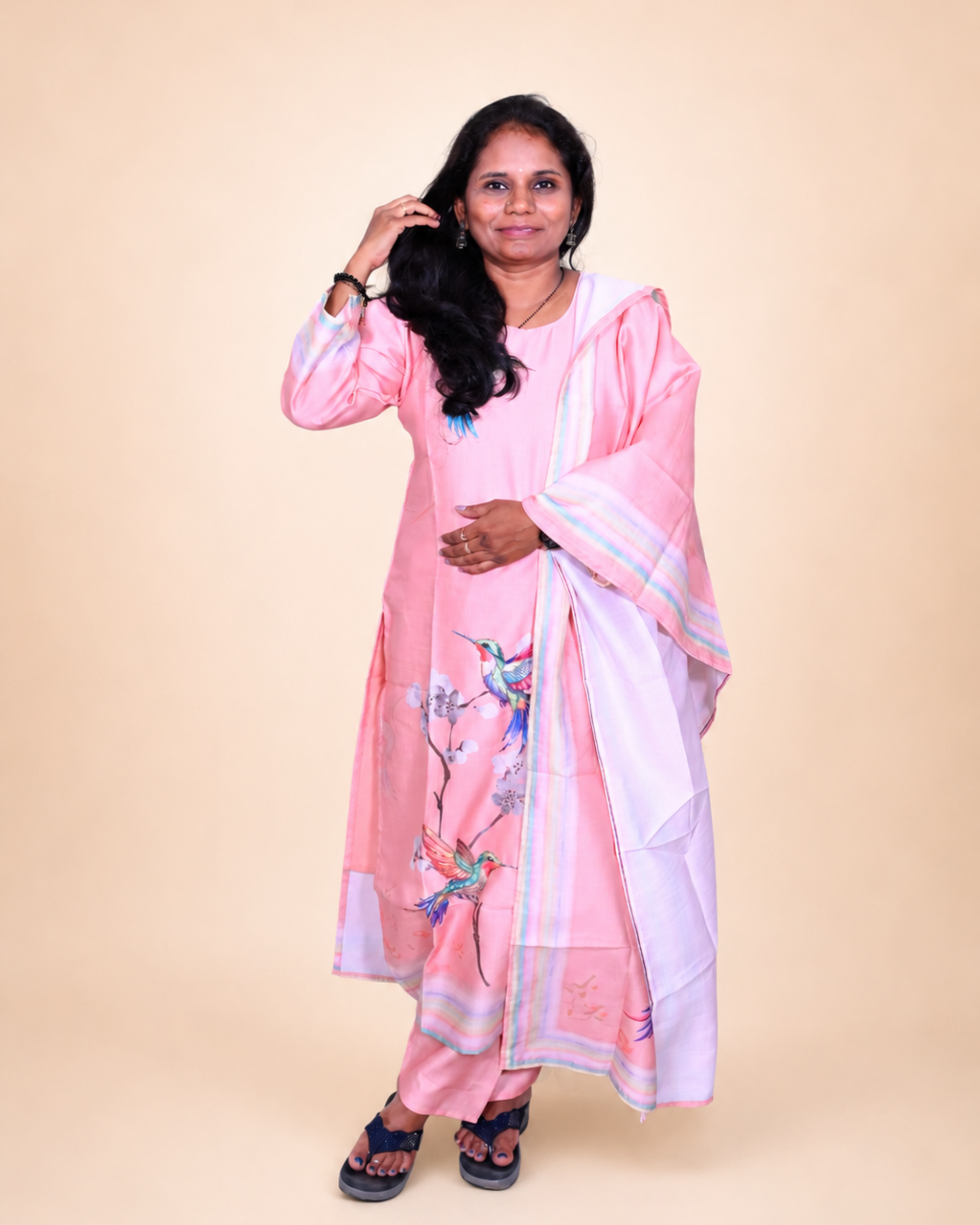 Blush Bloom Soft Cotton Printed Dress Set