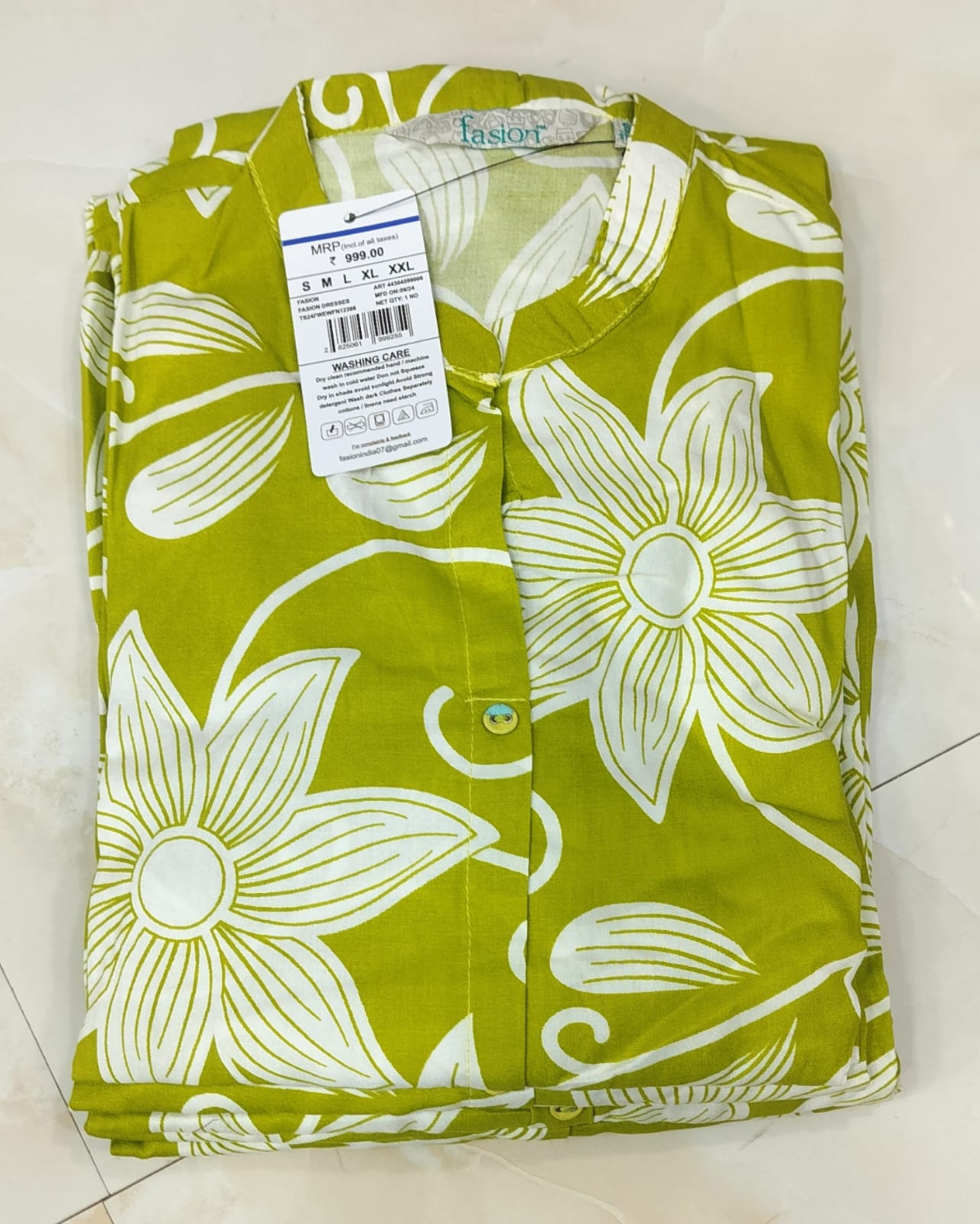 Lime Green Floral Printed Zoora Top for Women