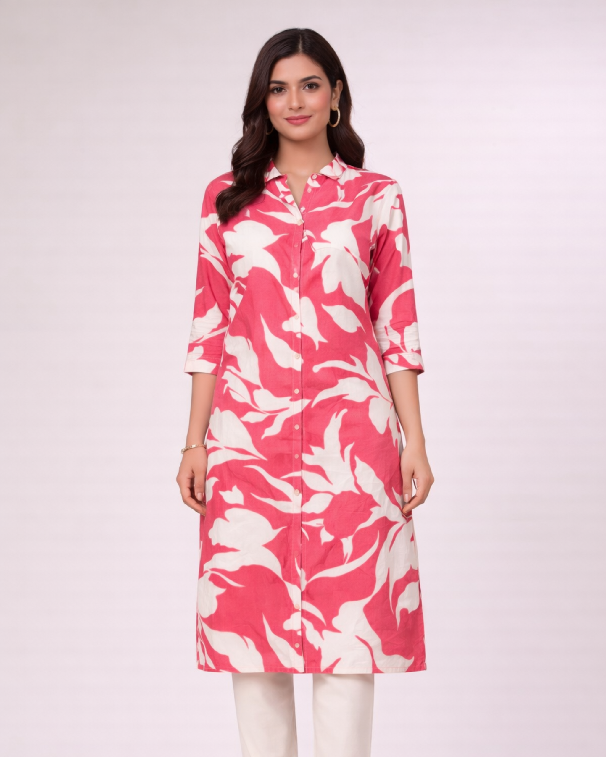 Zoora Pink Floral Printed Top for Women