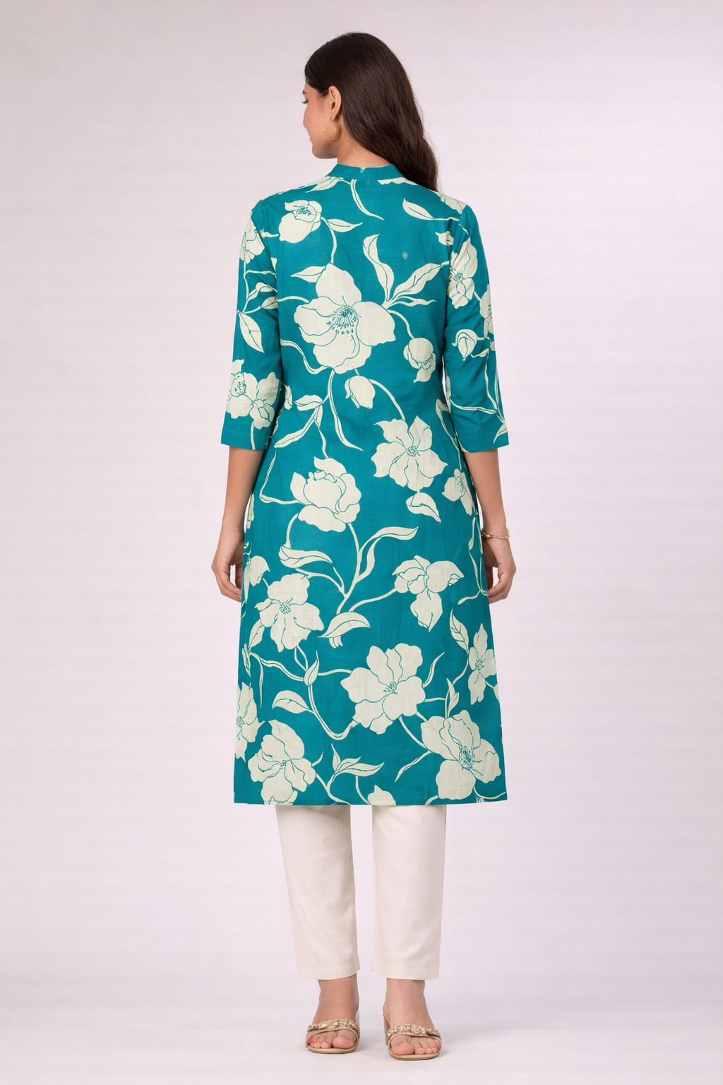 Floral Printed Shirt Style Kurti