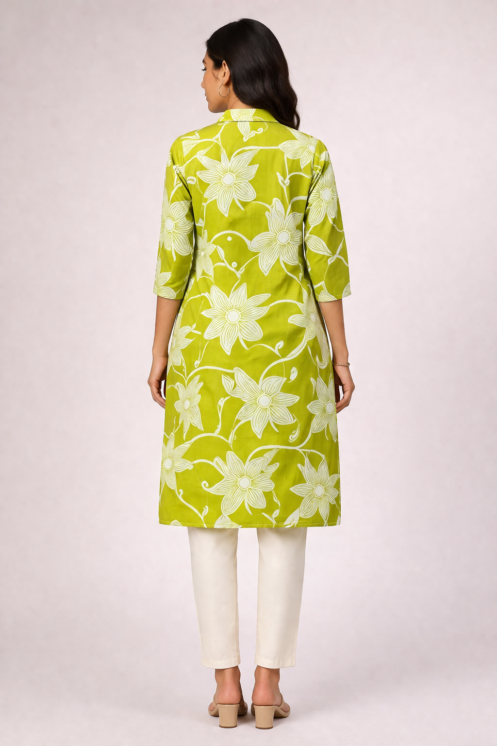 Elegant Lime Green Printed Kurti