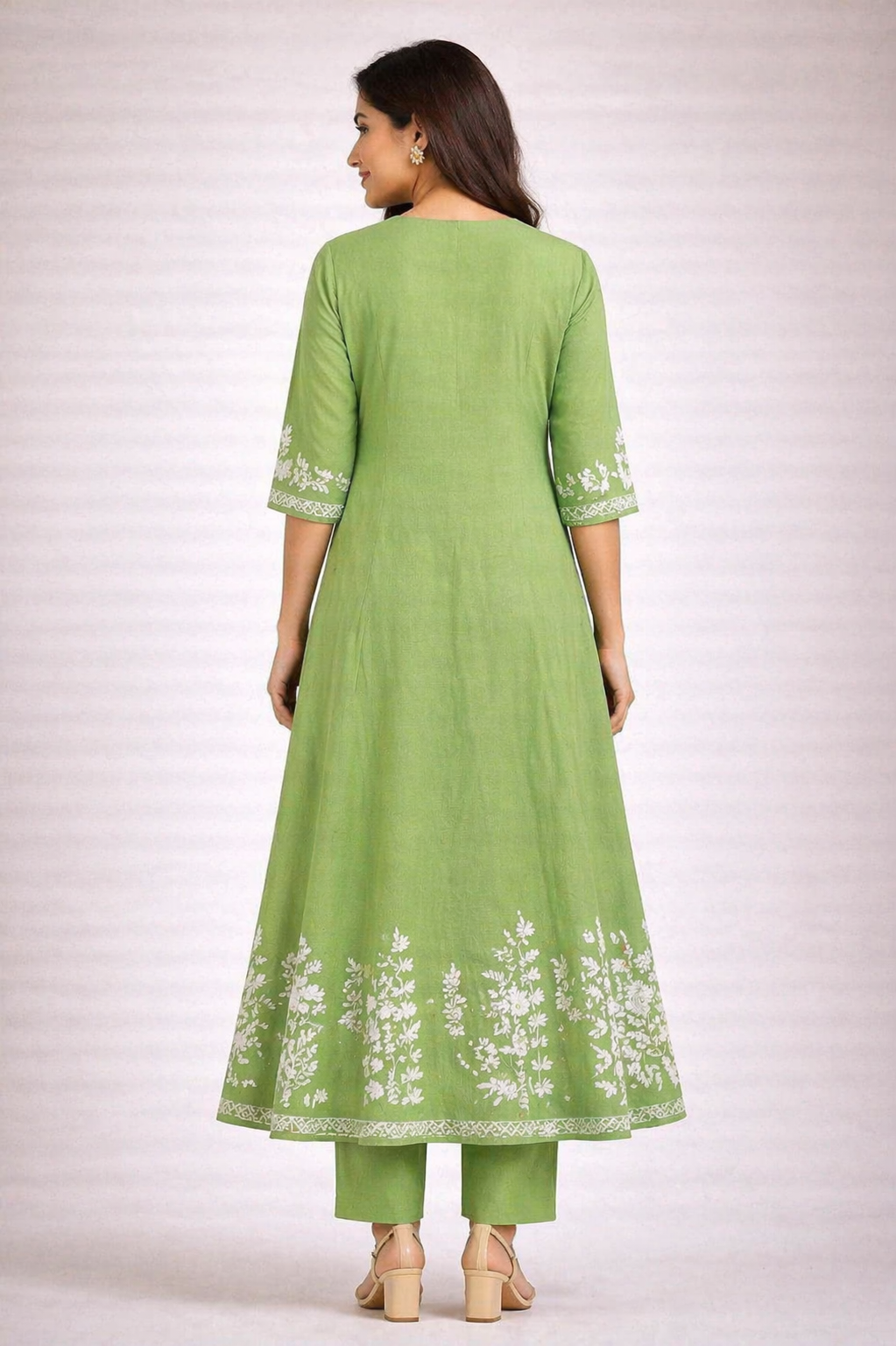 Premium Pistachio Green Anarkali Kurti