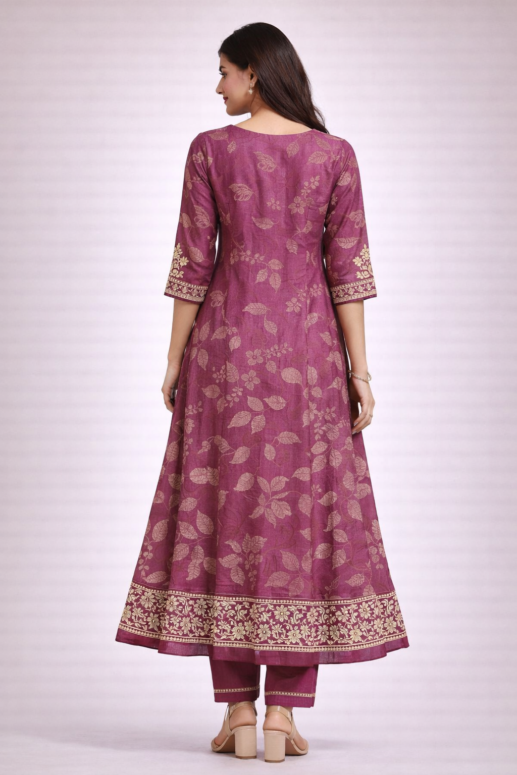 Premium Wine Maroon Anarkali Kurti