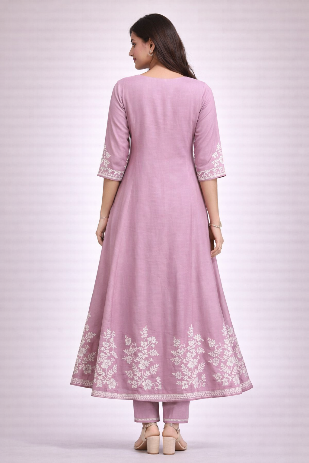 Premium Blush Pink Anarkali Kurti
