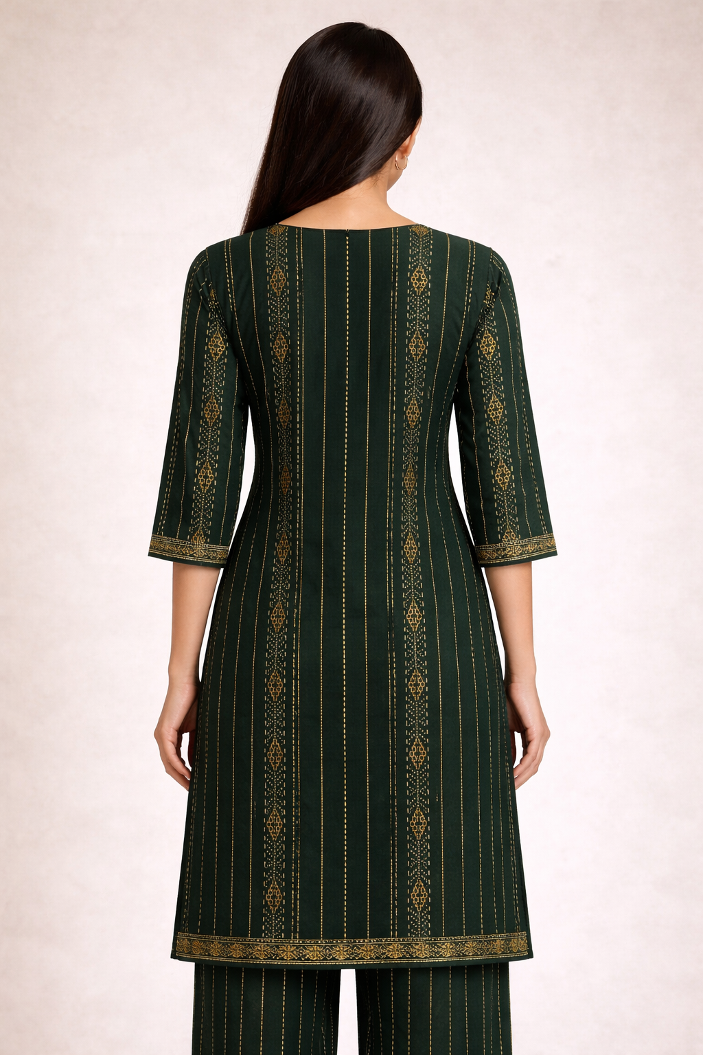 Graceful Dark Green Cotton Kurti