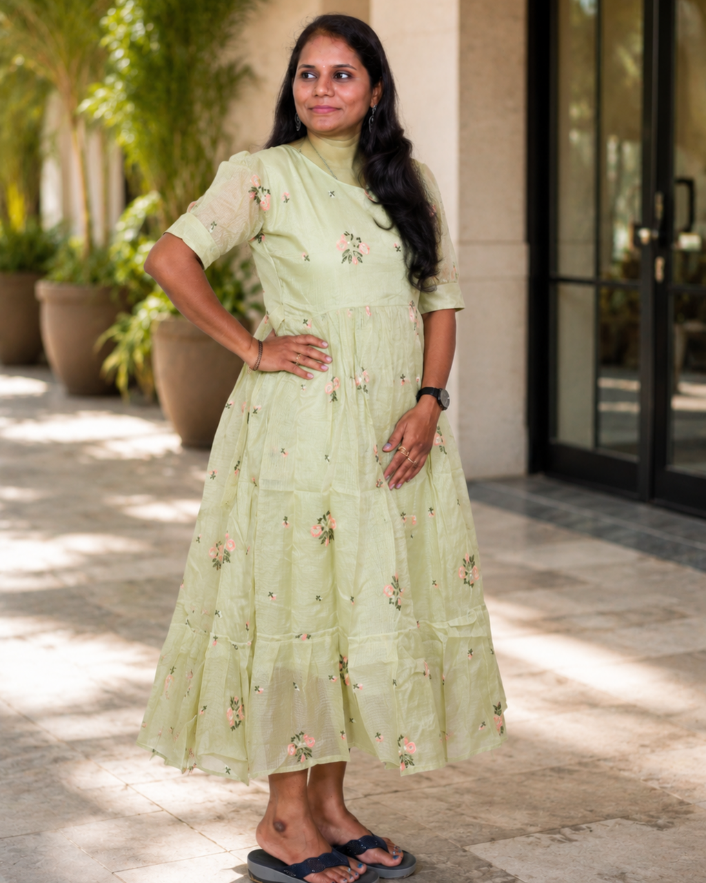 Lemon Blossom Kota Cotton Frock Dress