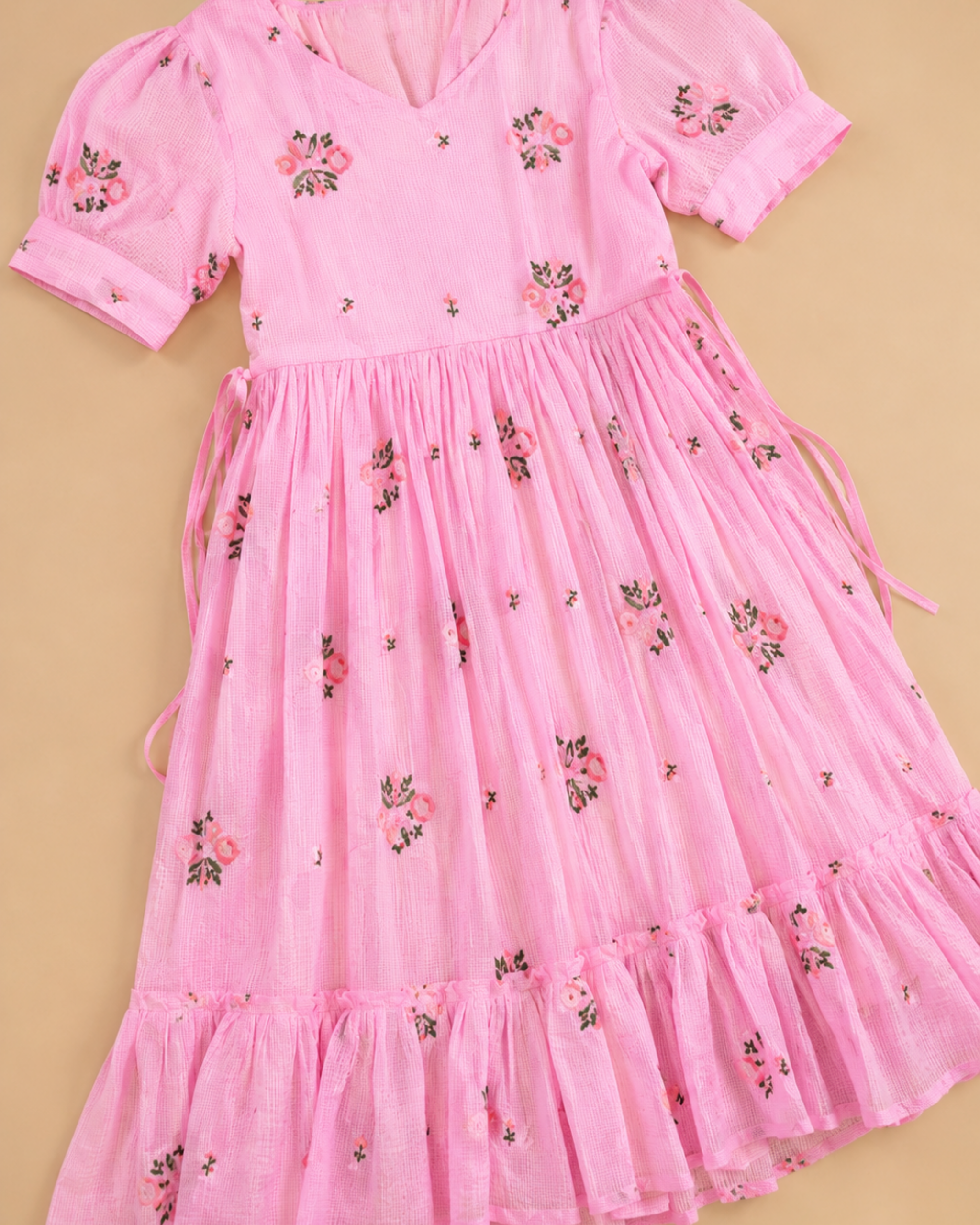 Elegant Pink Floral Frock for Women