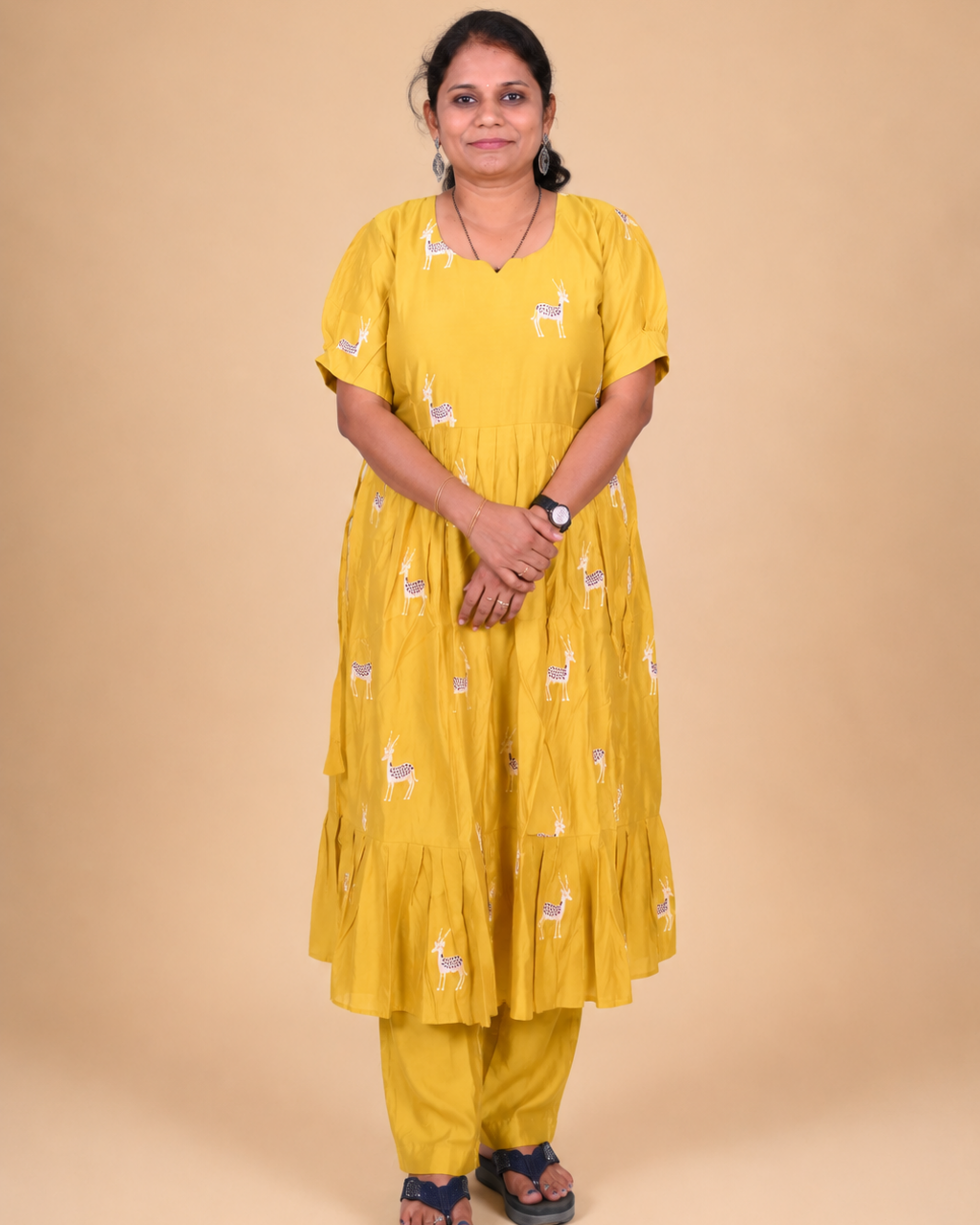 Sunlit Safari Soft chiffon Maxi Dress