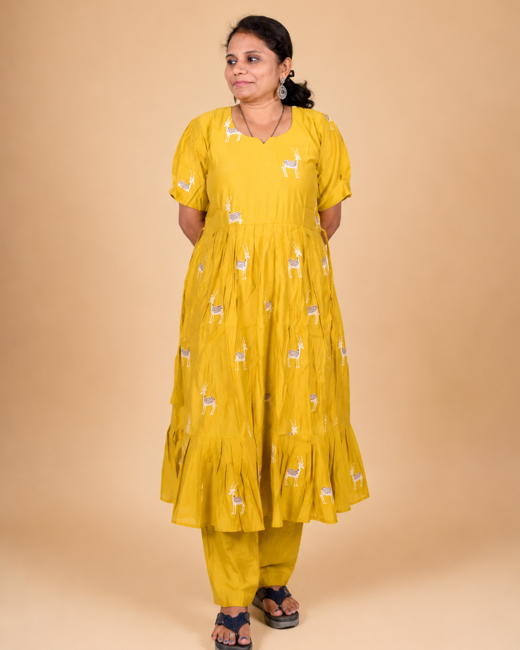 Sunlit Safari Soft chiffon Maxi Dress